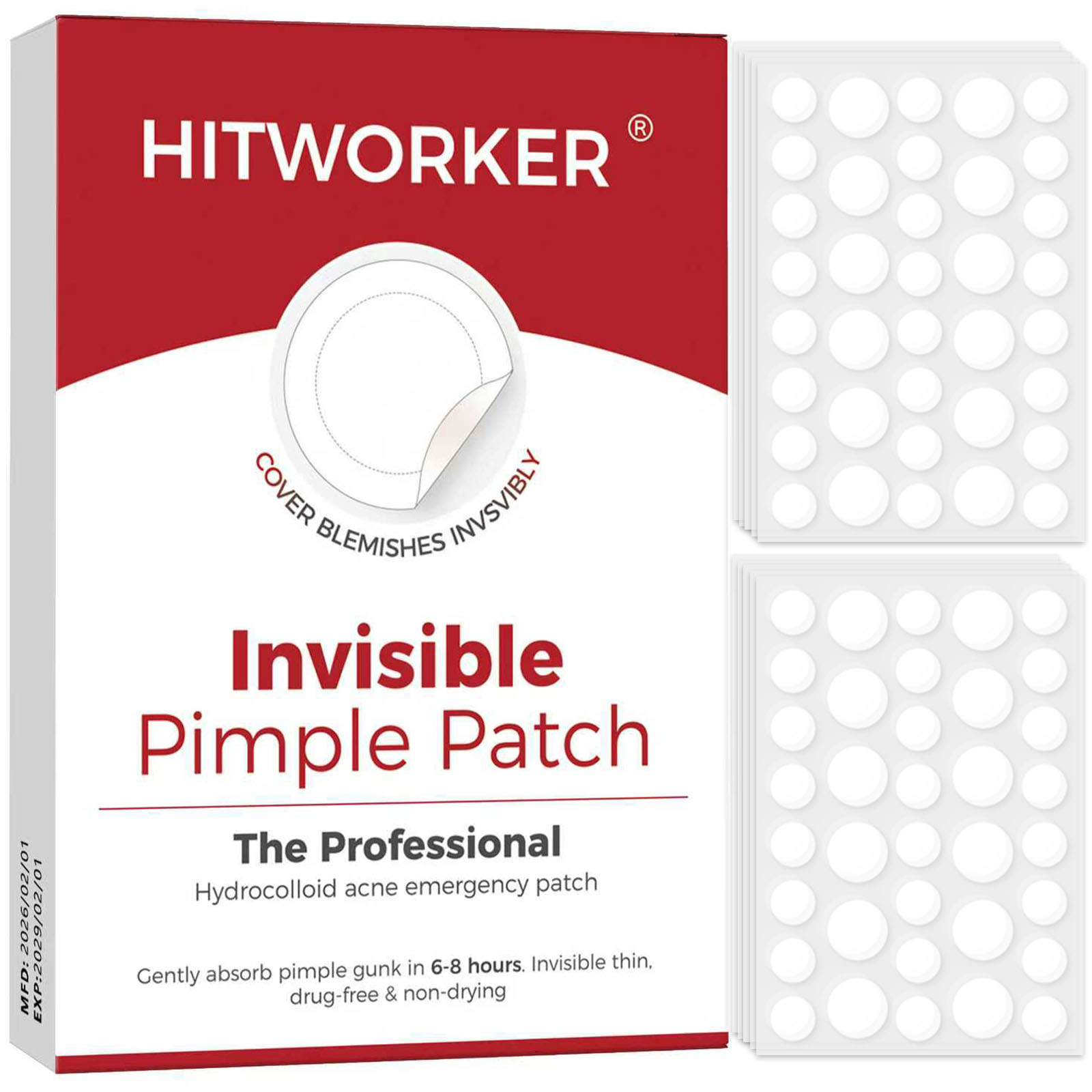 Hydrocolloid Pimple Patch - 36/360 Stück Hydrokolloid-Akne-Pflaster pro Box, alkoholfrei,
