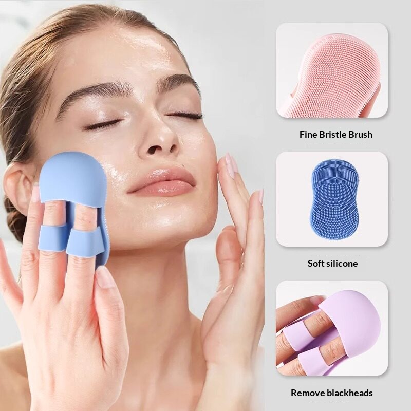 Silicone Face Scrubber Electric - Finger-Silikon-Gesichtsreinigungsbürste Mini-Gesichtspeeling Tiefenreinigung Poren Mitesser-Entferner Exfolierendes