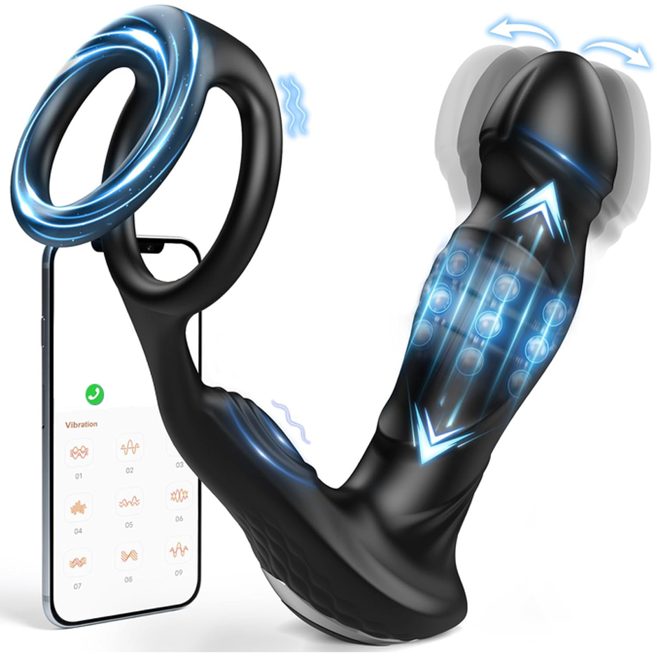 Massage - APP-gesteuerter Prostata-Massagegerät mit rollenden Perlen, 9