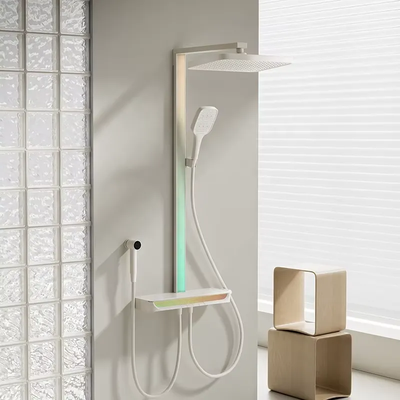 Massage - Messing Digitaler Wasserfall-Duschset Wandmontiert Regen-Piano Smart