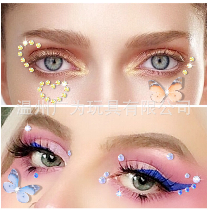 Makeup - Sternenhimmel Selbstklebende Strass-Aufkleber Holographische Acryl-AB-Edelsteine für