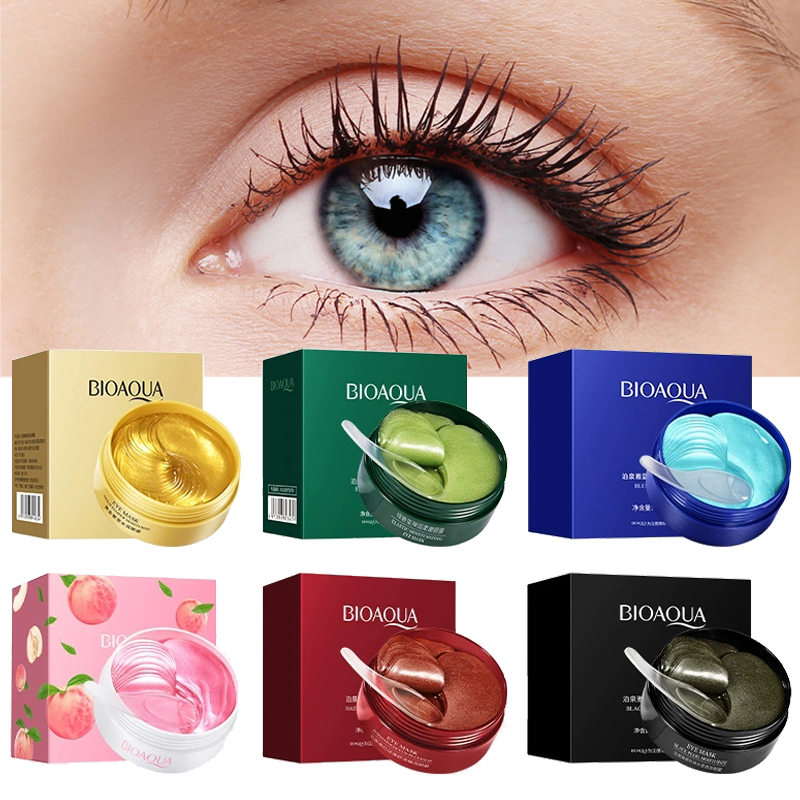 Collagen Under Eye Patches - 60 Stück BIOAQUA Kristall-Kollagen-Augenpads gegen Augenringe,