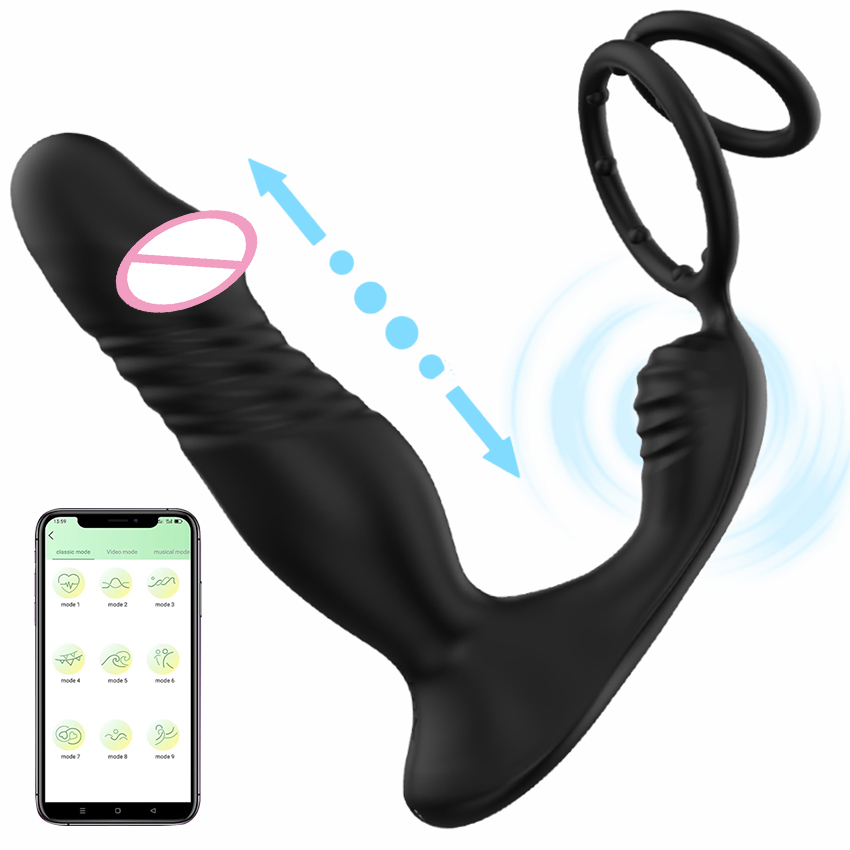 Massage - Teleskopischer Tragbarer Vibrator Prostata-Massagegerät Dildo Verzögerungsringe