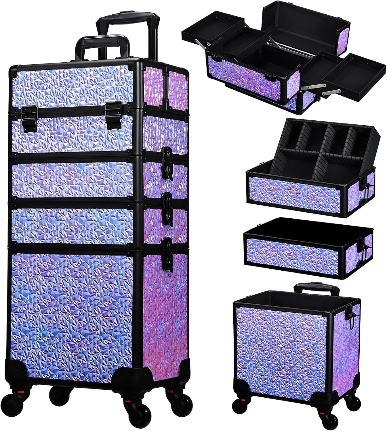 Makeup - Rollender Make-up-Koffer, großer Kosmetik-Aufbewahrungswagen mit Schubladen,