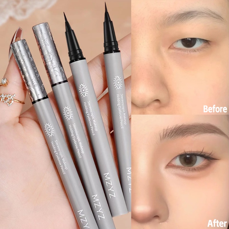 Waterproof Liquid Eyeliner Pen - Ultrafeiner Augenbrauenstift, Umriss, Schatten, liegender Seidenraupen-Eyeliner,