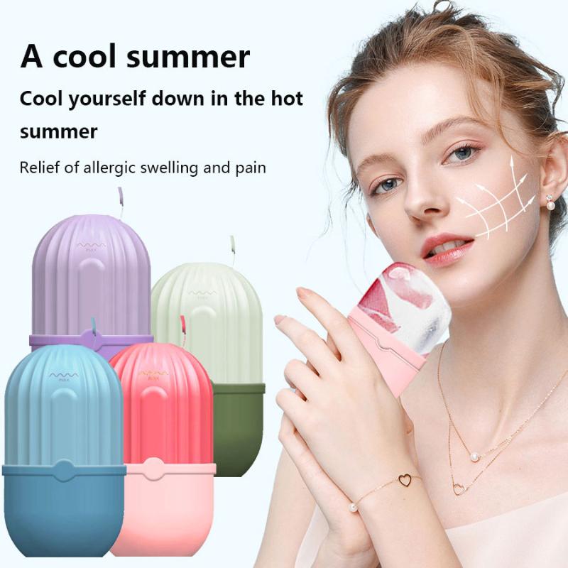 Face Ice Roller Puffiness - Silikon-Eiswürfel-Gesichtsroller für Schönheitspflege Wiederverwendbare Massage-Eisform Reduziert