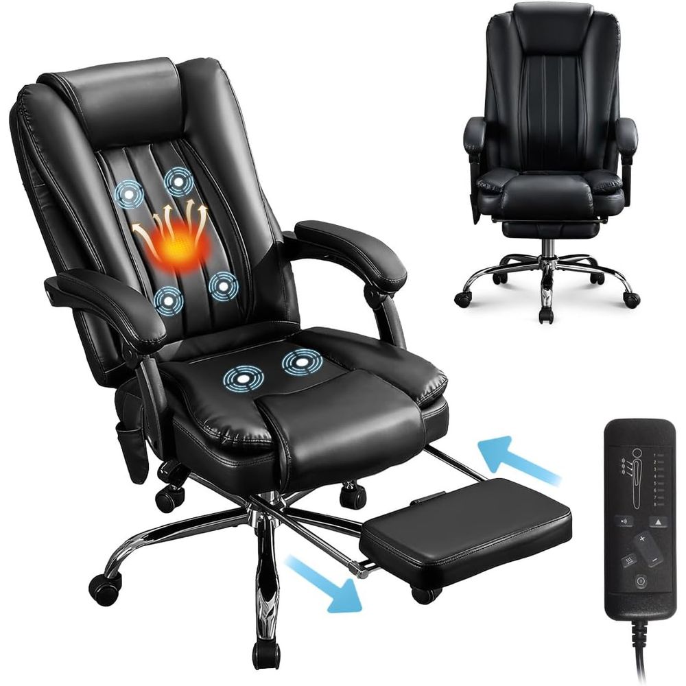 Massage - Luxuriöser Ergonomischer Massage-Bürostuhl mit Beheiztem Sitz,
