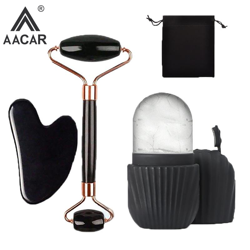 Face Ice Roller Puffiness - Eis-Gesichtsroller-Set: Gesichtsroller, Gua Sha und Massage-Tool