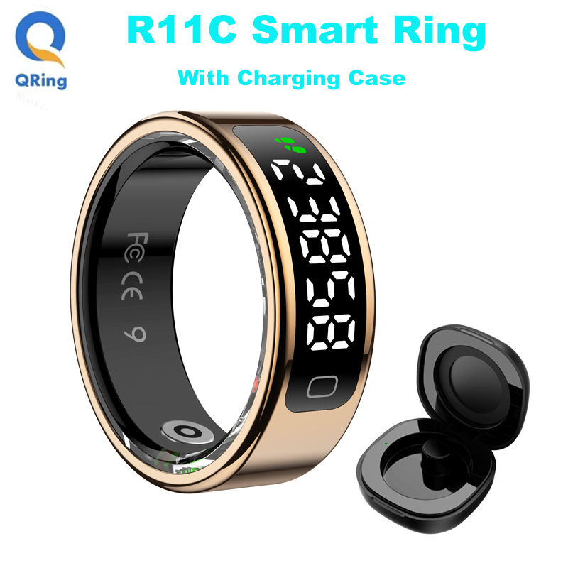 Health Monitors - AMZMAX R11C Display Smart Ring Männer