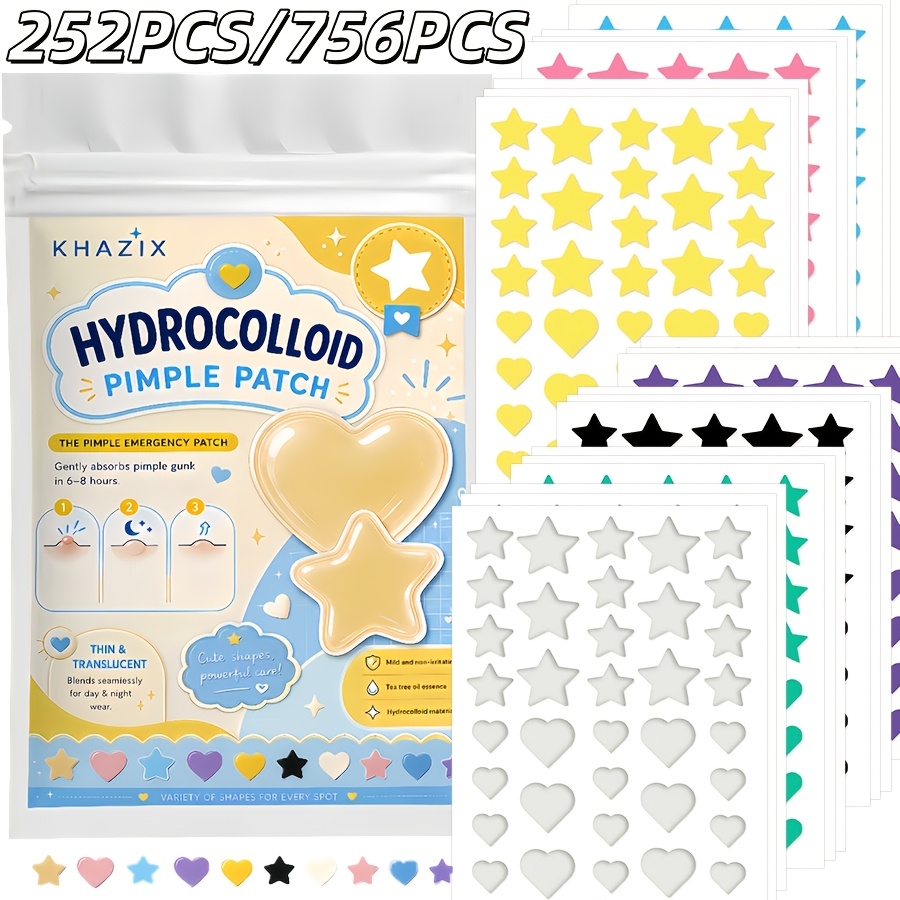 7 Farben, 252 Stück/756 Stück. – Hydrocolloid Pimple Patch Bewertung und Preis