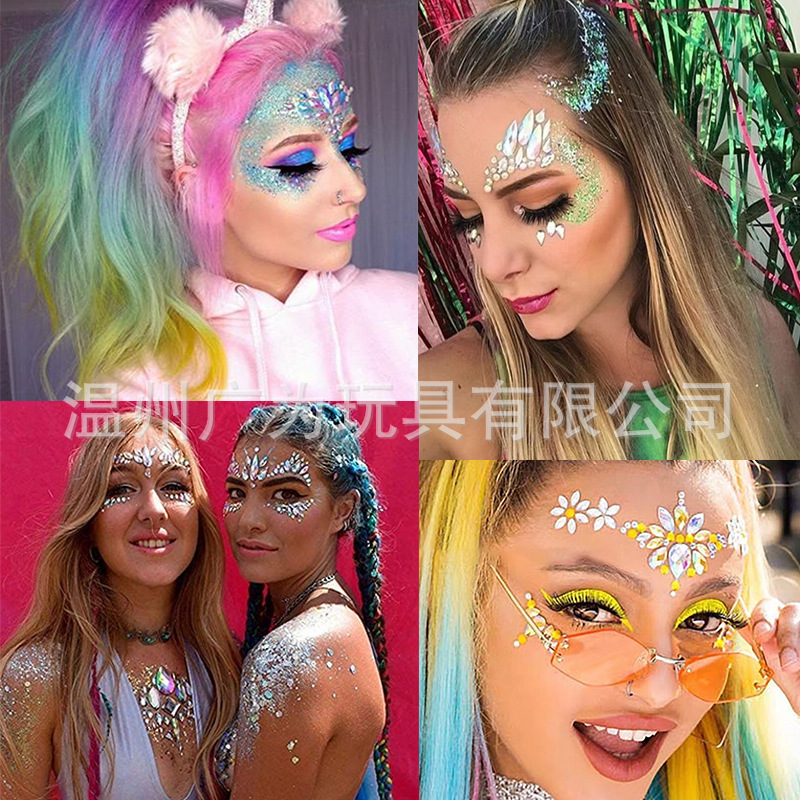 Acryl-Gesichts-Strass-Aufklebe – Makeup Bewertung und Preis