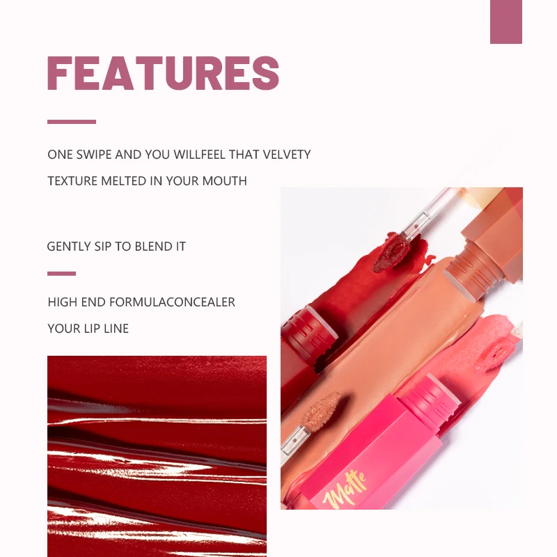 1 Stück wasserfeste, matte Sam – Matte Velvet Lip Tint Long Lasting Bewertung und Preis