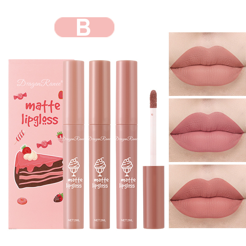 3-teiliges Set Samt-Matte Nude – Matte Velvet Lip Tint Long Lasting Bewertung und Preis